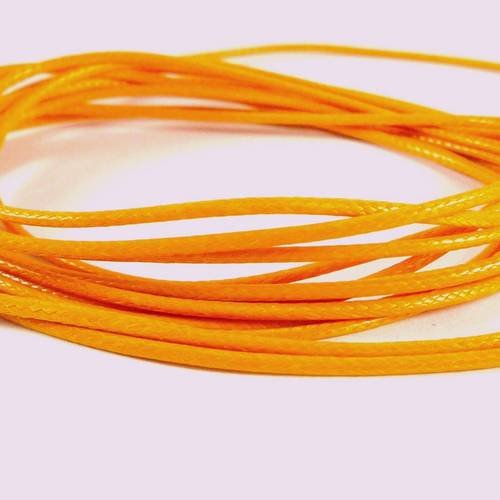 5 mètres fil polyester ciré orange, diamètre 1.2mm (fil68) 