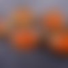 6 cabochons dômes en verre orange lustré 10mm (cab48) 