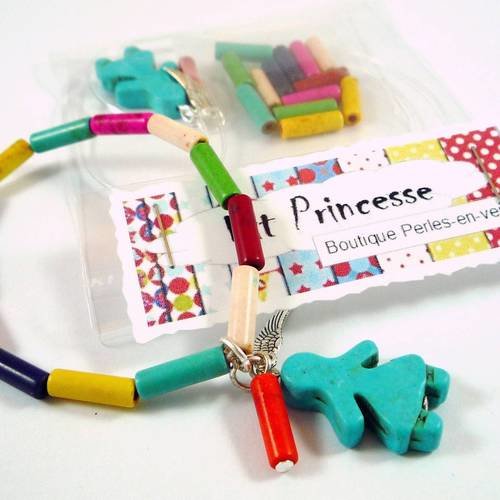 Kit princesse! un bracelet multicolore en howlite  (kit63) 