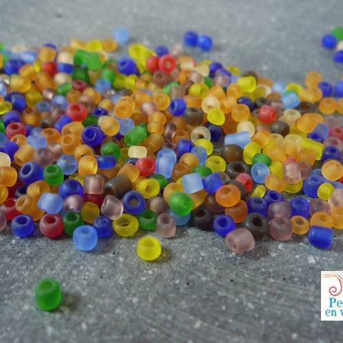 20 grammes petites perles de rocaille multicolores  (roc11) 