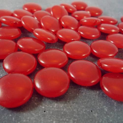 20 perles palets effet gelly rouge sombre, diamètre 14mm, (ps68) 