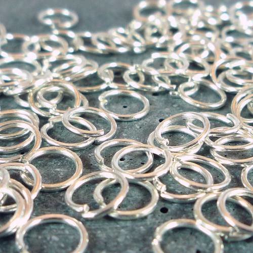 200 anneaux 6mm en métal argenté(ap110) 