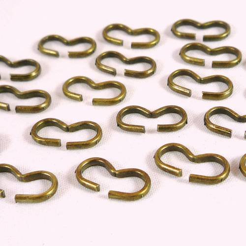 50 grands anneaux doubles, bronze, 6x13mm (ap104) 