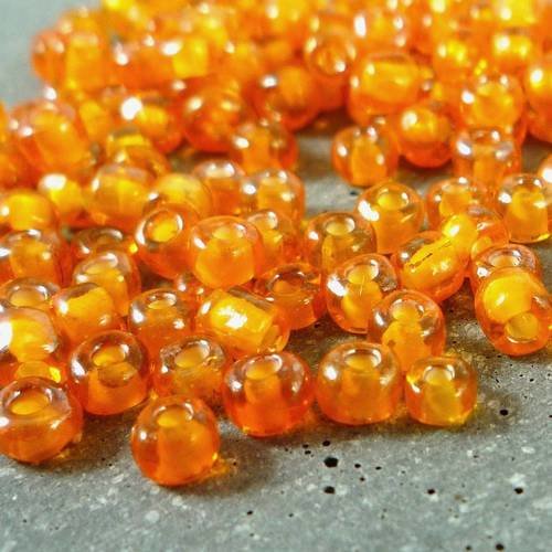 30 grammes grosses perles de rocaille, orange pumpkin, 3mm, (roc8) 