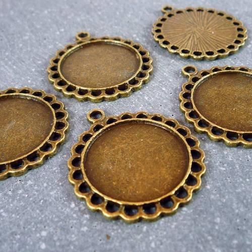 5  supports bronze pour cabochon 20mmmm (su20) 