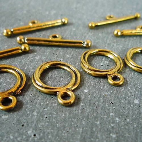 5 sets fermoirs toggle,  or antique (f40) 