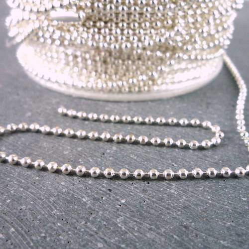 10 m Or & Argent Plastique Perles Chaîne Perle Ruban Bordure Chaîne 1 mm Boules Craft 