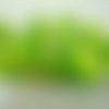 5 perles  rondes vert pomme et feuille d'argent, 9mm, (pv160) 