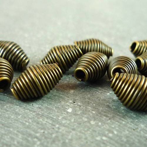 20 perles toupies intercalaires bronze, 8x6mm (pm78) 