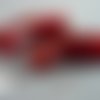 1 perle en verre feuille d'argent, tube 32mm rouge sombre, (pv141) 