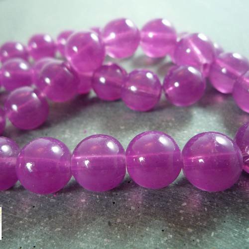 20 perles rondes, verre couleur prune, 10mm (pv132) 