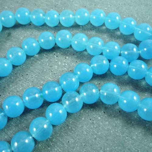 20 perles en verre bleu 10mm (pv134) 