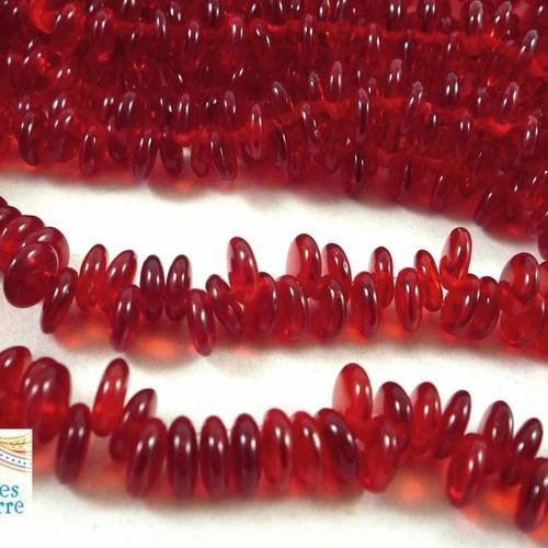 20  perles tchèques, lentilles verre siam ruby, 6mm, (ptch22) 