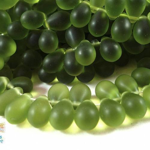 20 perles tchèques, gouttes olivine, 6x9mm (ptch5) 