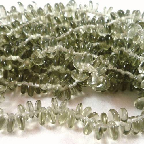 20 perles en verre tchèques lentilles gris 6mm, (ptch151) 