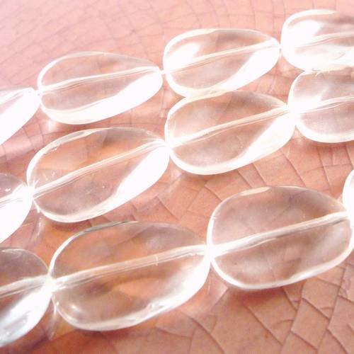 5 perles palets twistés  verre transparent 12x20mm,(ma11) 