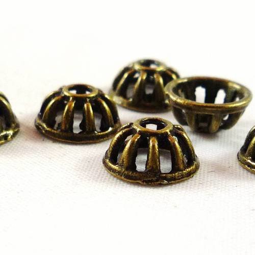 12 coupelles bronze, 10x5mm,(ap67) 