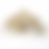 2 grandes perles en coquillage, blanc tacheté marron  40mm (pn6) 