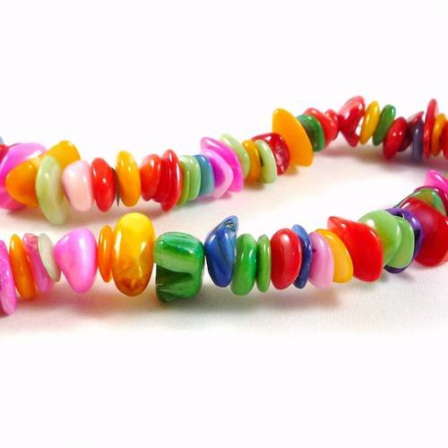 Lot de 30 chips, coquillages multicolores (pn2) 