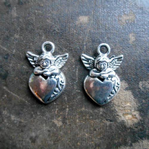 5 Charm Breloque Argent Ange 26x23mm