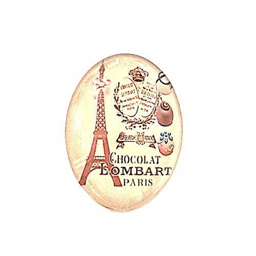 Grand cabochon en verre tour eiffel