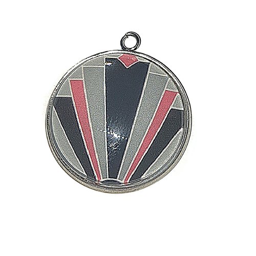 Pendentif en acier inoxydable et cabochon en verre 20 mm