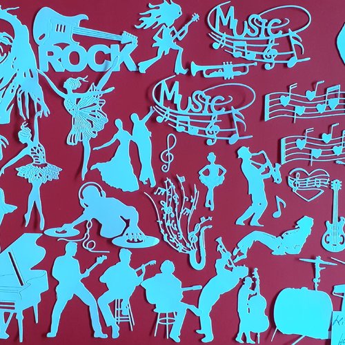 Découpes "musique & dance" + de 40 pièces.