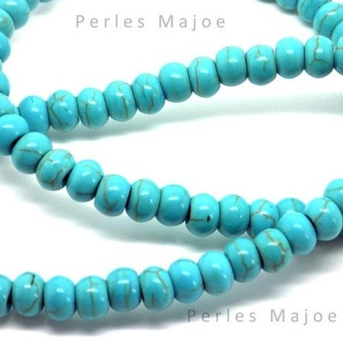 20 perles turquoise rondelles dimensions 4 x 6 mm 
