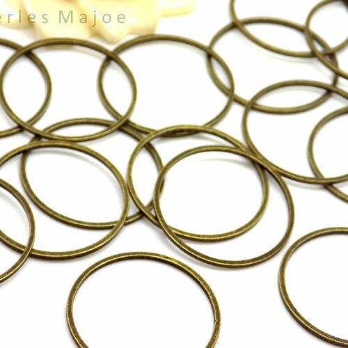 10 anneaux fermés couleur bronze diamètre 20 mm