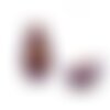 Perle tchèque goutte, larme de dentelle, verre pressé, picasso, tons, marrons, beige, violet, 17 x 12 mm, lot de 2