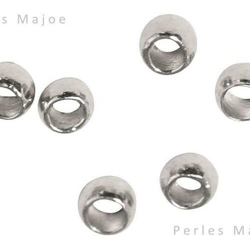 Perles à écraser couleur platine diamètre 2 mm vendu par 4 gr environ 200 unités