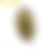 Perle tchèque croix, ovale, verre transparent, marron clair, croix et  contour divers tons vert, jaune, 25 x 19 mm, vendue à l'unité