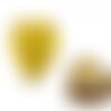 Perle tchèque coeur, en verre pressé, couleur miel, transparente, patine bronze, dimensions 22 mm, lot de 2