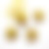 Connecteurs acier inoxydable avec perles tchèques triangle en verre picasso jaune marron patine lot de 4
