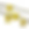Perle tchèque clochette, en verre pressé, opaque, jaune, bronze, patine, 12 x 9 mm, lot de 4