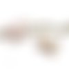 Perle tchèque papillon, verre pressé, opaque, tons blanc, cuivrée, dimensions 20 x 12 mm, lot de 2