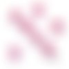 Perle tchèque triangle avec fleur, verre pressé, tons rose clair, fuschia, patine, 10 mm, lot de 10