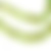 Perles tchèques melons, rondes, verre pressé, translucide, vert clair, incrustation cuivrée, 8 mm, lot de 10