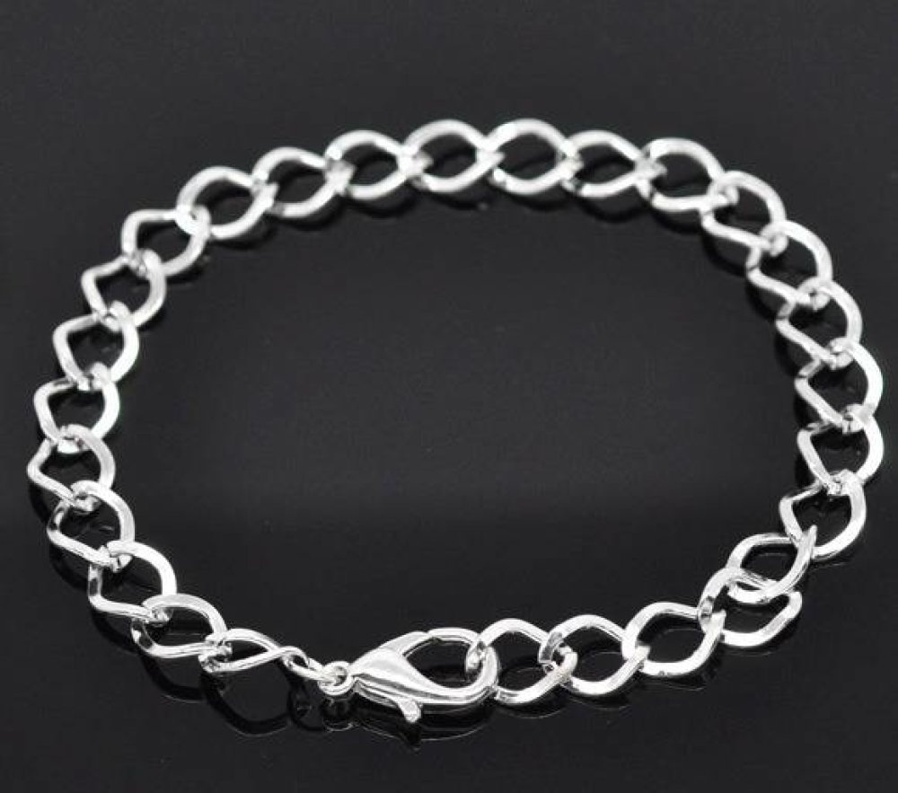 20 cm Lot de 2 supports pour bracelet couleur argentée longueur 