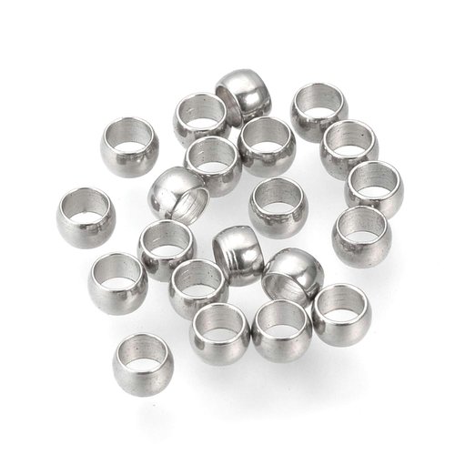 Acier inox - 2.5x1.5mm - 10 perles à ecraser