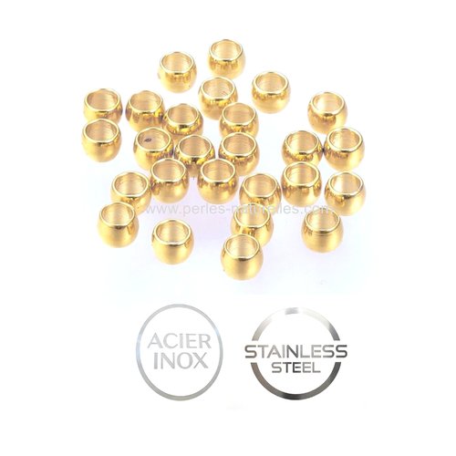 Acier inox doré - 1/2/2.5/3mm - 100 perles à ecraser