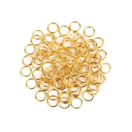 Acier inox doré - 4x0.6mm - 100 anneaux