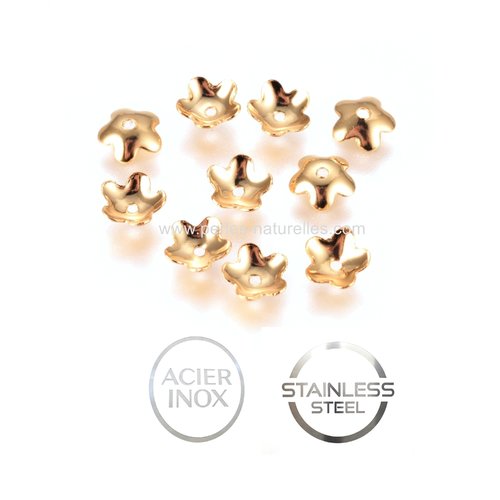 Acier inox doré - 6mm - 10 ou 100 coupelles