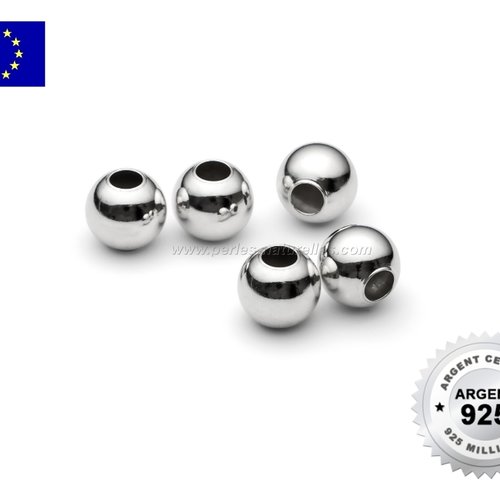 4mm - argent 925 - 10/100/1000 perles 4mm