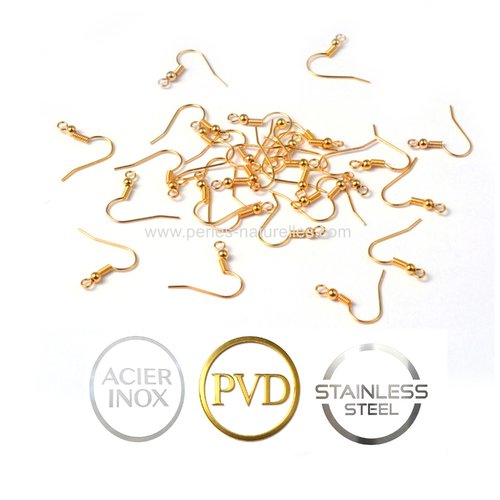Acier inox pvd - 10/100/1000 crochets d'oreilles