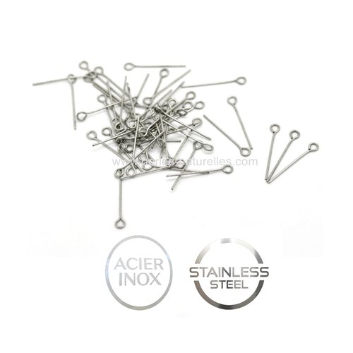 Acier inox - 30mm - 10/100/1000 clous tête ronde