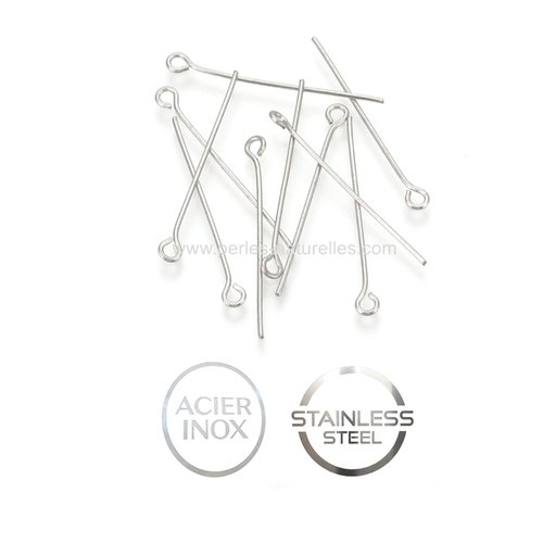 Acier inox - 50mm - 10/100/1000 clous tête ronde