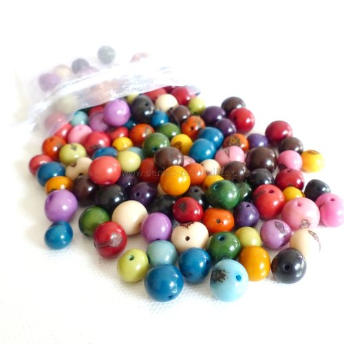 Açai - 100 perles d'acai multicolores