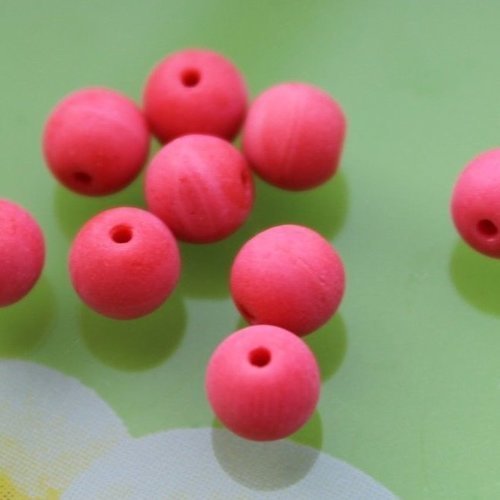 25 perles rondes en verre tchèque 6 mm rouge opaque