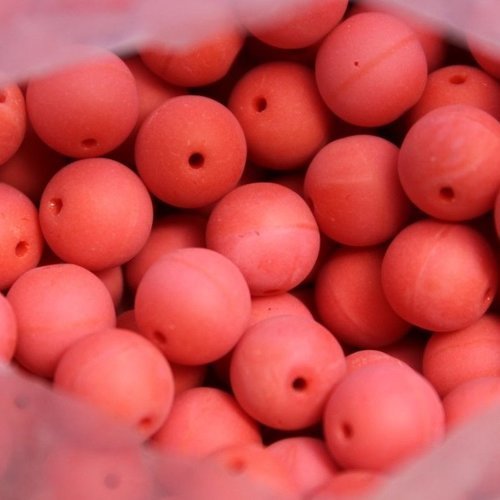 20 perles rondes en verre tchèque 8 mm rouge mat opaque